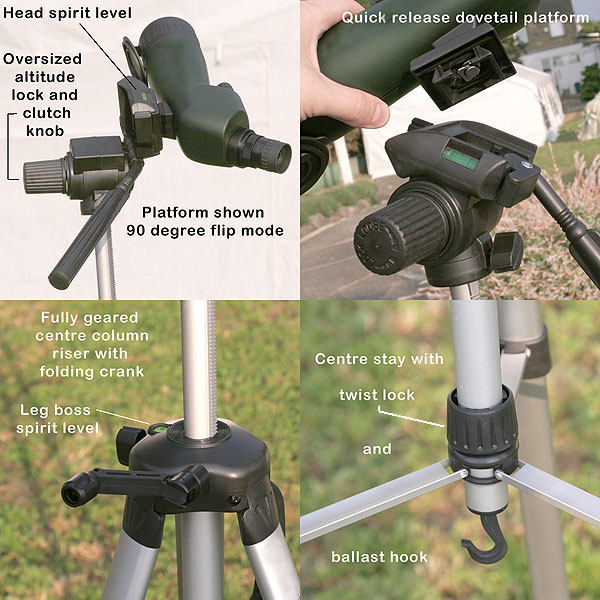 Kood 6000 aluminium field tripod (for spotting scopes and binoculars)